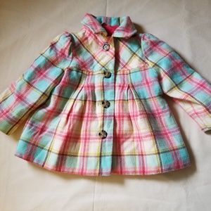 Toddler Girl's Plaid Jacket Size 18 months.